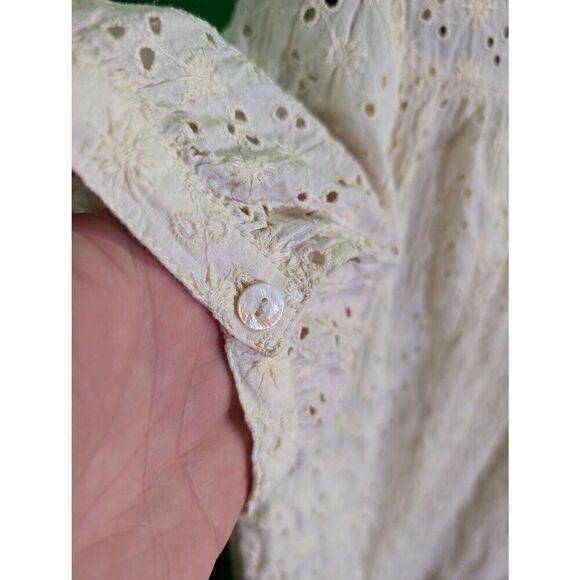 Vizio Cream Lace Short Sleeve V-Neck Dress Women's Medium - Picture 5 of 7